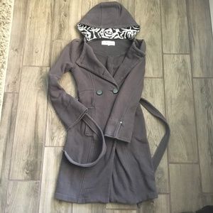 Yag Couture Button Knit Jacket Coat Gray Small